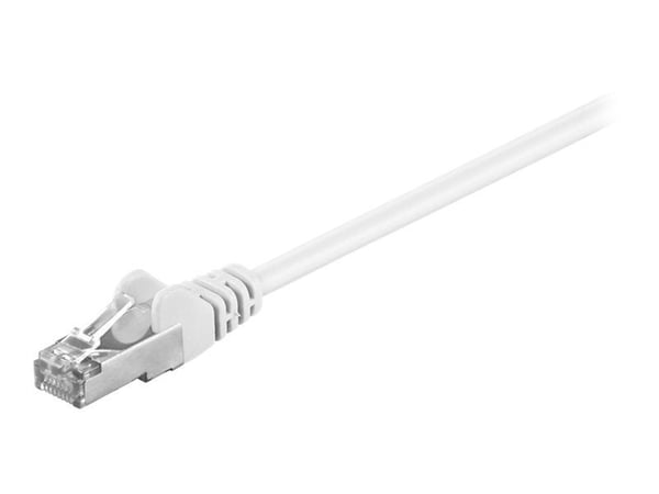 goobay - Verkkokaapeli - RJ-45 (uros) - RJ-45 (uros) - 25 cm - SF/UTP - CAT 5e - muotoiltu - valkoinen