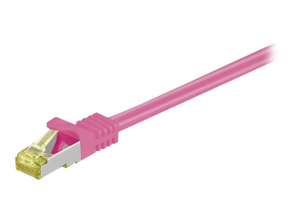 goobay - Koblingskabel - RJ-45 (hann) til RJ-45 (hann) - 5 m - SFTP, PiMF - CAT 7 - halogenfri, formstøpt - magenta