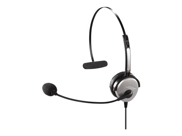 Hama Headband Headset, Langallinen, Toimisto/puhelukeskus, Kuulokkeet, Musta, Hopea