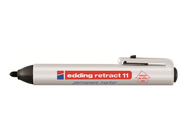edding retract 11 - Markør - permanent - svart - 1.5-3 mm - retraktil