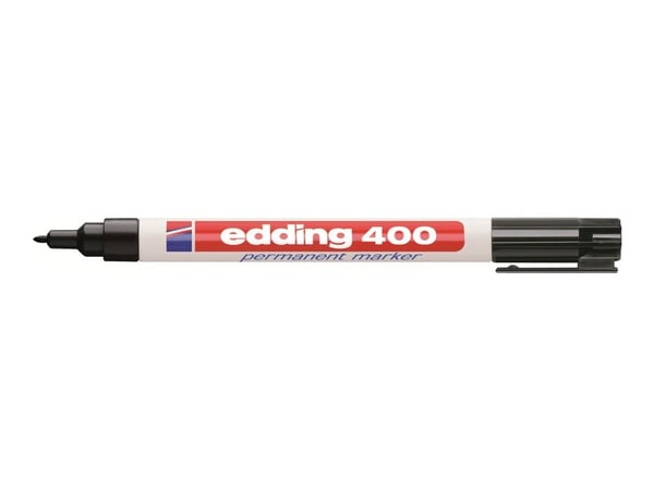 edding 400 - Markør - permanent - svart, rød, blå, grønn - 1 mm (en pakke 4)