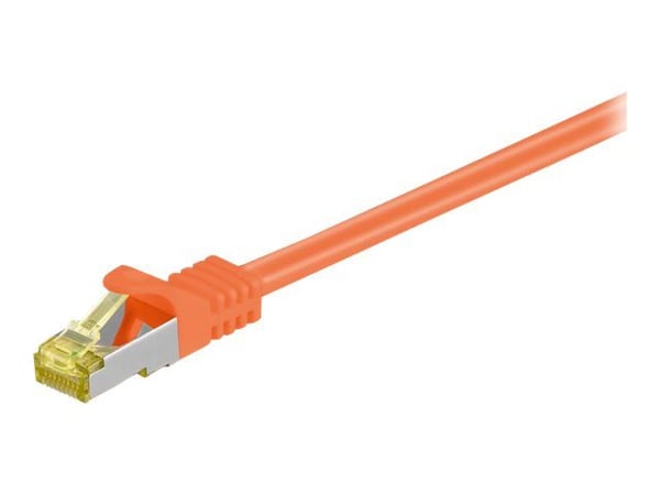 goobay - Patchkabel - RJ-45 (han) til RJ-45 (han) - 25 m - SFTP, PiMF - CAT 7 - halogenfri, formet - oranssi