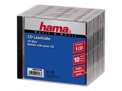 Hama - CD-cover - kapasitet: 1 CD - svart, gjennomsiktig (en pakke 10)