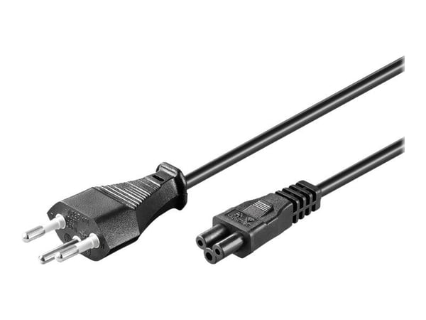 goobay - Virtajohto - IEC 60320 C5 - IEC 60906-1 (P) - AC 250 V - 1,8 m - muotoiltu - musta