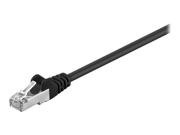 goobay - Koblingskabel - RJ-45 (hann) til RJ-45 (hann) - 10 m - SF/UTP - CAT 5e - formstøpt, uten hindringer - svart