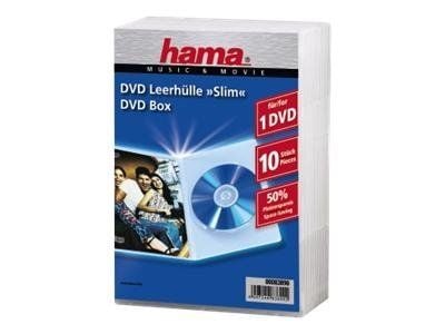 Hama - Tunt genomskinligt lagringsfodral för CD/DVD - kapacitet: 1 CD - transparent (paket om 10)