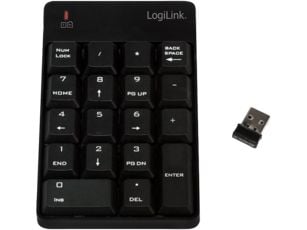 LogiLink ID0120, Langaton RF, 18, Kannettava tietokone, Musta