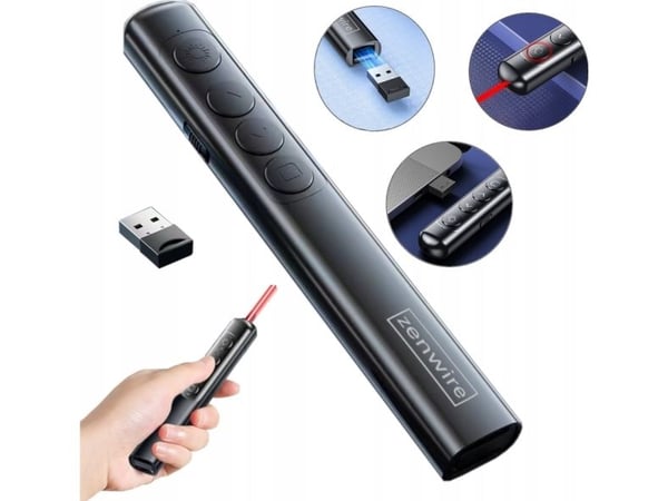 Zenwire Presenter Laserosoitin Langaton kaukosäädin USB Laser esityksiin Zenwire S9