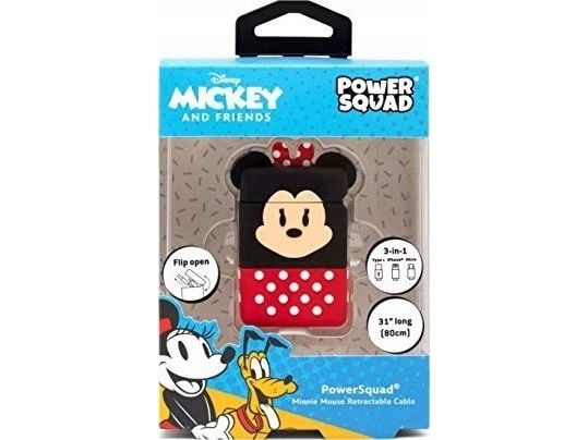 Thumbs Up PowerSquad "Minnie Mouse", 0,6 m, USB A, USB C/Micro-USB B/Lightning, Svart, Rød