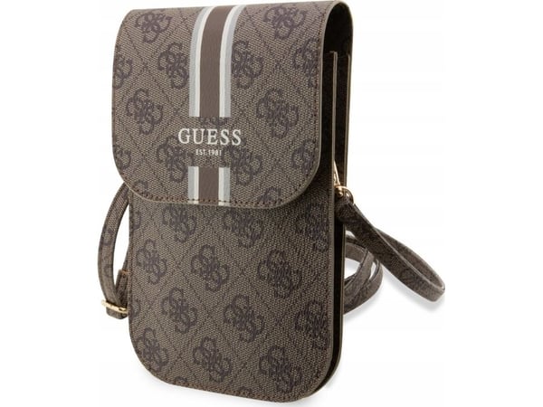 Guess Guess 4G Stripes - axelremsväska crossbody för telefon (brun)