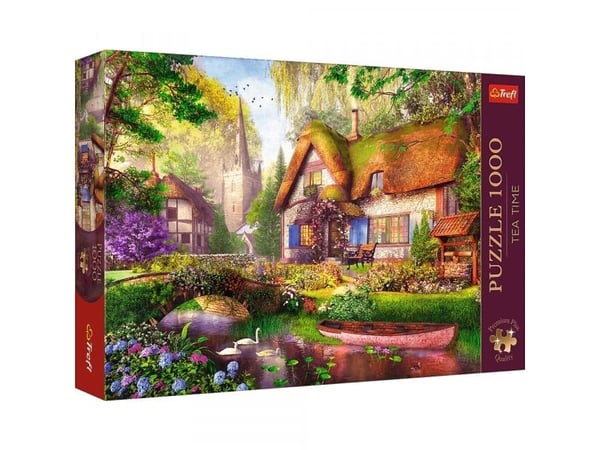 Trefl Puzzle 1000 elementtiä Premium Viehättävä mökki metsässä