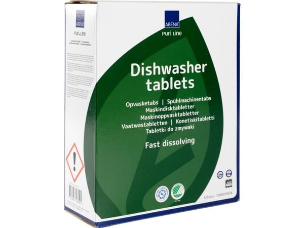 Opvasketabs, ABENA Puri-Line, hurtigt vandopløselig folie, uden klor, farve og parfume - (5 stk.) Opvasketabs, ABENA Puri-Line, hurtigt vandopløselig folie, uden klor, farve og parfume - (5 stk.)