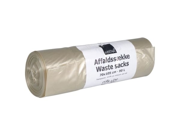 Sæk, ABENA Poly-Line, 90 l, klar, LDPE/genanvendt - (20 stk.)