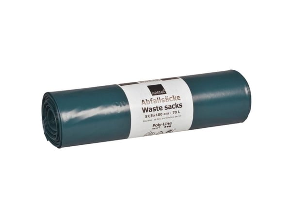 Sæk, ABENA Poly-Line, 75 l, blå, LDPE/genanvendt, 57 - (10 stk.)