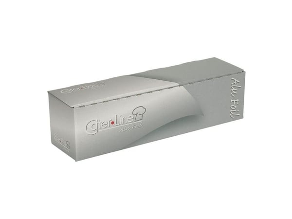 Aluminiumsfolie, ABENA Cater-Line, 150m x 29cm, sølvfarget, i eske - (kartong med 3 ruller) Aluminiumsfolie, ABENA Cater-Line, 150m x 29cm, sølvfarget, i eske - (kartong med 3 ruller)