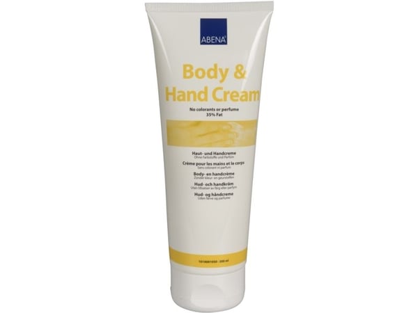 Hud- og Håndcreme, ABENA, 200 ml, uden farve og parfume - (12 stk.)