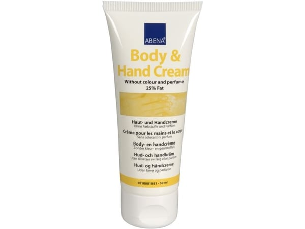 Hud- og Håndcreme, ABENA, 50 ml, uden farve og parfume