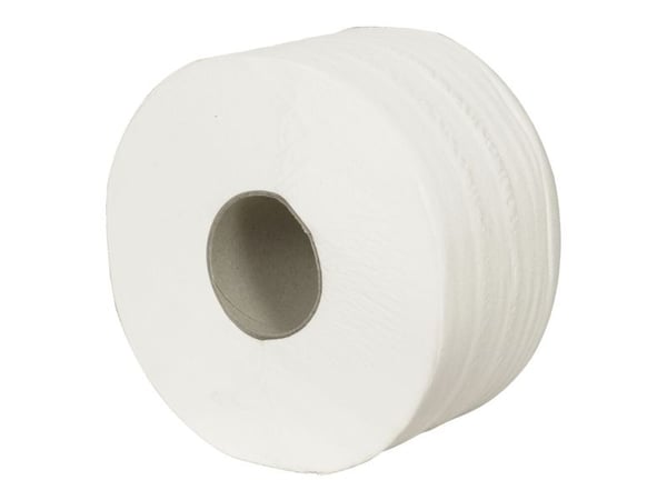 Jumborulle, ABENA Care-Ness Excellent, 2-lags, Mini, 170m x 9,7cm , Ø18,5cm, hvid