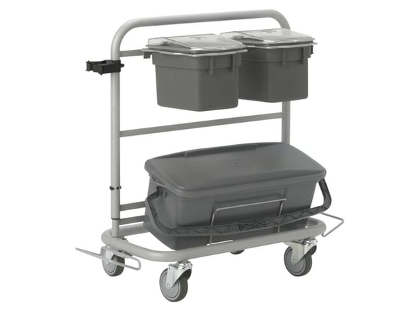 Rengöringsvagn Vikan Slimliner 795x400x830mm grå aluminium/metal/PP/PVC för fuktsystem
