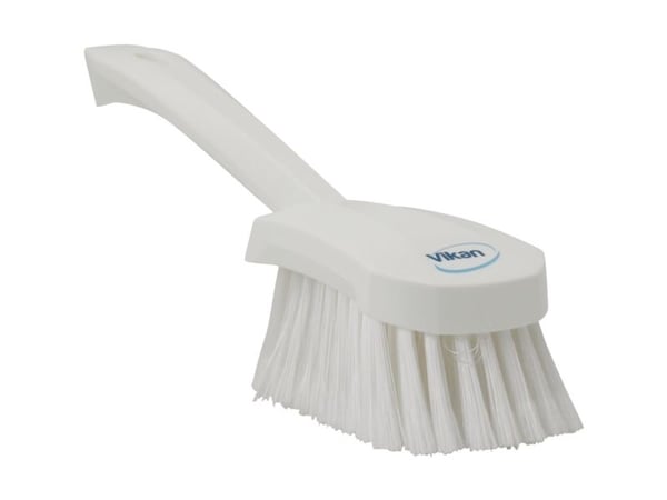 Håndbørste, Vikan, 27x7x8,5 cm, hvit, polyester/PP/rustfritt stål, myk, med spor