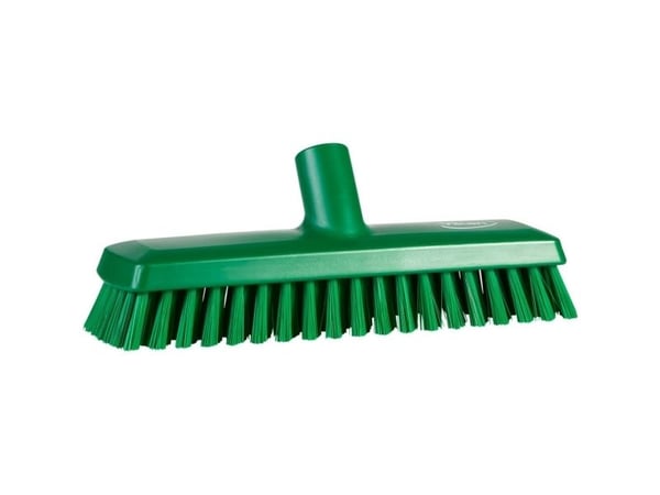 Gulvskrubbe med vannstrøm, Vikan, 27x7,5x10 cm, grønn, polyester/PP/rustfritt stål, 27 cm, medium