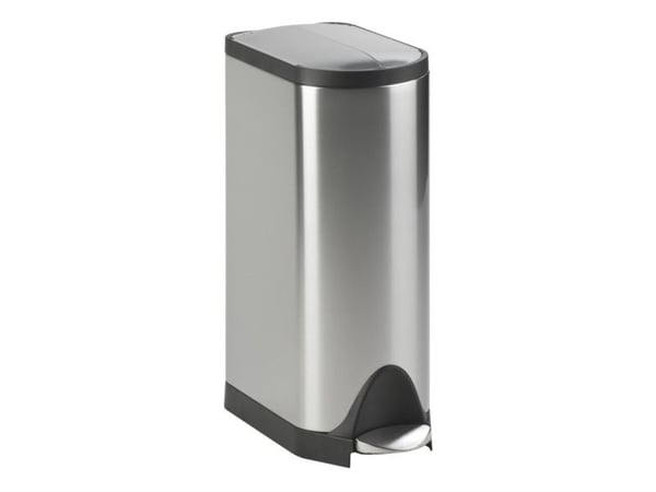 Pedalbøtte, Simplehuman, stål matt, rustfritt stål, 45 l, med innerbøtte i plast og soft close-lokk