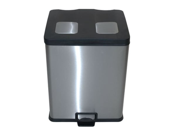 Pedalbøtte, EKO Rejoice, stål, FPP/rustfritt stål, 2 rom, 2x30 l, innerbøtte av plast, soft close
