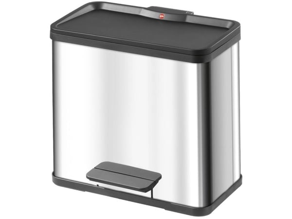 Hailo öko trio plus L 0633-200 Jäteastia 27 l Ruostumatonta terästä (L x K x S) 470 x 430 x 340 mm Hopea, Musta Puinen jalusta 1 kpl