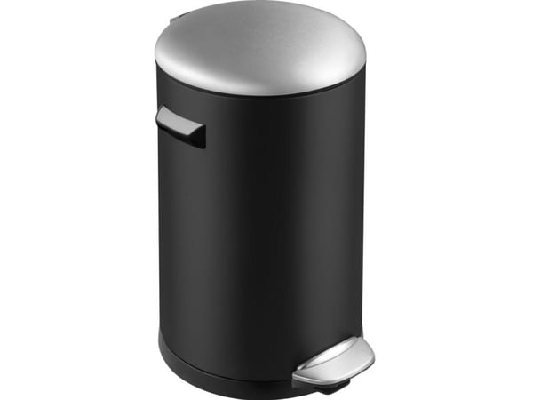 Pedalbøtte, EKO Belle Deluxe, svart matt, plast/stål, 20 l, med innerbøtte i plast og soft close-lokk