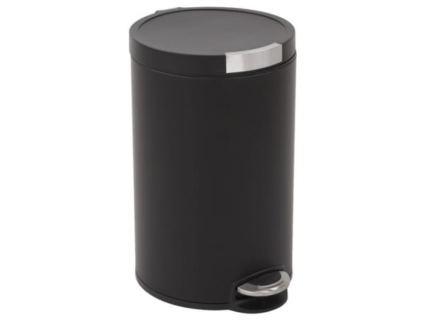 Pedalhink EKO Artistic, svart, pulverlackerat stål, 5 l, med innerhink i plast, soft close-lock