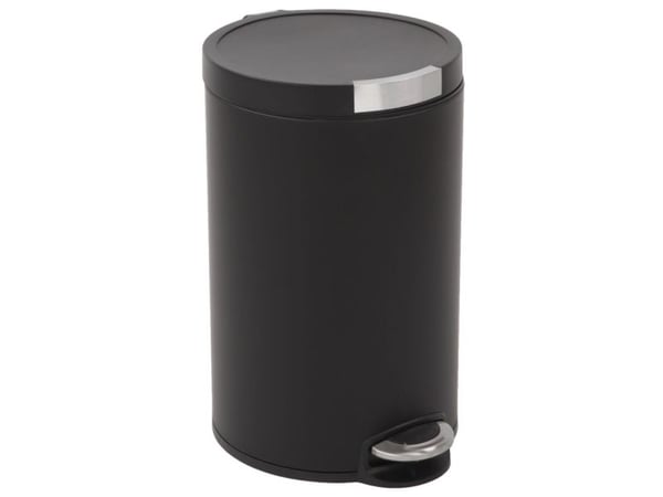 Pedalhink EKO Artistic svart pulverlackerat stål 12 l med innerhink i plast och soft close-lock