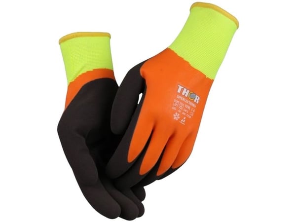 Heldyppet latexhandske, THOR Superflex Thermo, 10, orange - (12 stk.)