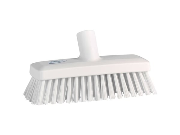 Gulv- og vægvaskebørste, Vikan, 22,5x7,5x11,5cm, hvid, polyester/PP/rustfrit stål, 22,5 cm