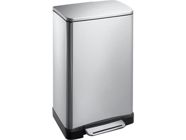 Pedalbøtte, EKO E-cube, stål matt, rustfritt stål, 30 l, innerbøtte av plast, soft close