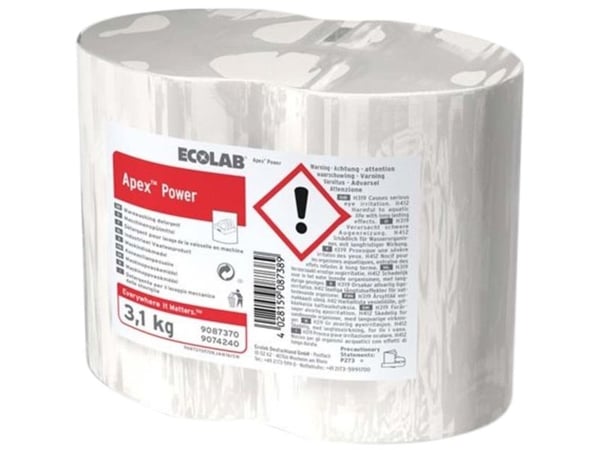 Konepesuaine Apex Power kloorilla t/pehmeä vesi/raskas likaantuminen 3,1 kg,4 dnk x 3,1 kg/krt