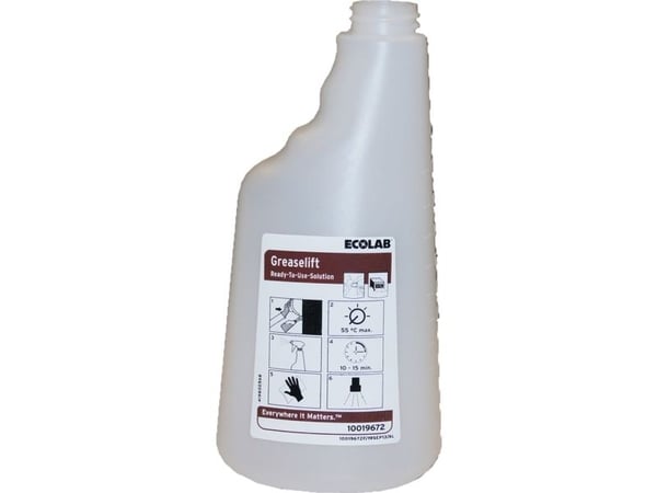 Flaske Tom Skum 650ml med Tryk uden Hoved Klar til KitchenPro Greaselift,6 stk/krt