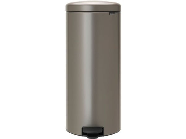 Pedalbøtte, Brabantia newIcon, platina, rustfritt stål, 30 l, med innerbøtte av plast og myktlukkende lokk