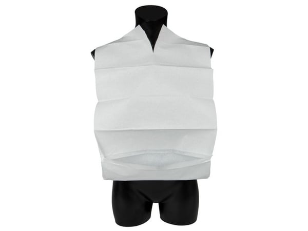Spisestykke ABENA Classic 3-lags 60x38 cm hvit PE/tissue med knytebånd (100 stk.)
