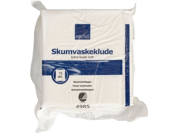 Skumklut, ABENA, 19x19 cm, ekstra supermyk, engangs - (40 pakker x 75 stk.)