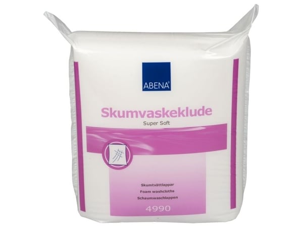 Skumklut, ABENA, 19x19cm x 5mm, hvit, engangsbruk, med 50 stk per pakke - (40 pakker x 50 stk)