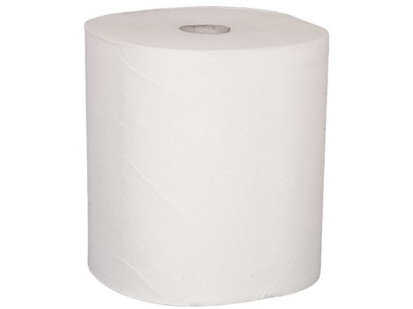 Håndklæderulle, ABENA Care-Ness Excellent, 3-lags, 100m x 20,3cm , Ø19cm, hvid, nyfiber - (6 stk.)
