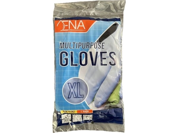 Latexhandske, ENA, XL, blå, latex, pudderfri, med velour - (12 stk.)