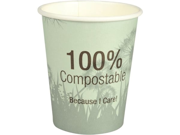 Kaffebæger Dandelion, ABENA Gastro, 9,1cm, Ø8cm, 24 cl, 28 cl, grøn, CPLA/pap - (20 stk.)