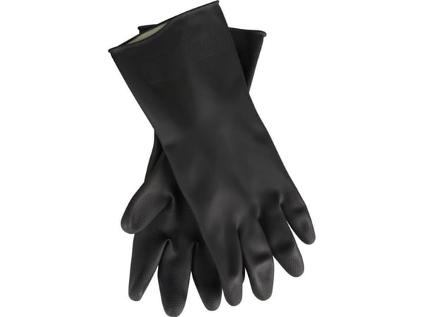 Latekshansker, THOR Black Heavy Duty, XXL, svart, lateks, innvendig velourfôr - (12 par)