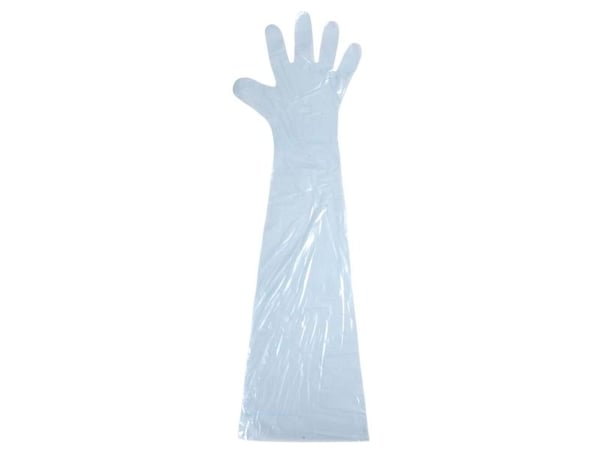 Veterinærhandske, ABENA, One size, blå, LDPE - (10 stk.)