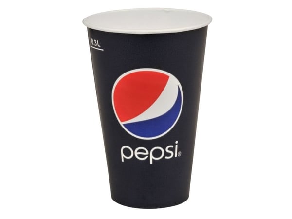 Papbæger, Pepsi, 11,5cm, Ø8cm, 30 cl, 34 cl, blå, pap/PE