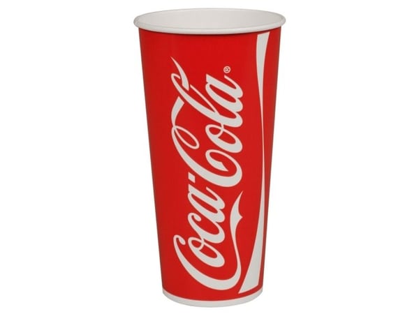 Papbæger, Coca-Cola, 17,8cm, Ø10,5cm, 75 cl, 100 cl, rød, pap/PE