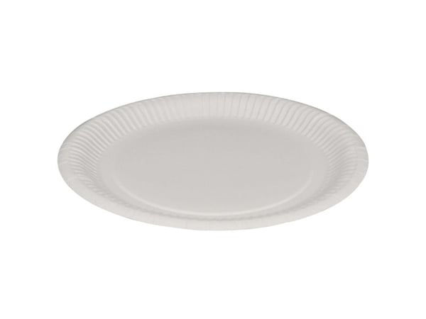Paptallerken, ABENA Gastro, Ø23cm, hvid, pap - (5 stk.)
