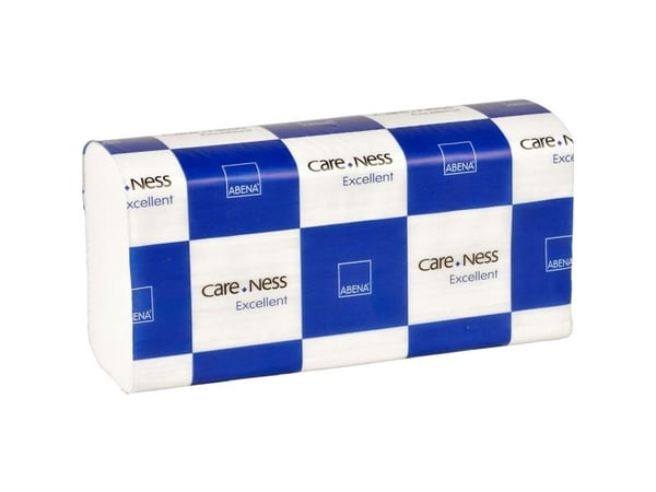 Håndklædeark, ABENA Care-Ness Excellent, 2-lags, Z-fold, 24x23,5cm, 8 cm, hvid