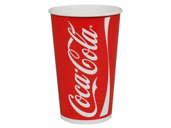Pahvimuki, Coca-Cola, 11,5cm, Ø8cm, 30 cl, 34 cl, punainen, pahvi/PE - (20 kpl)